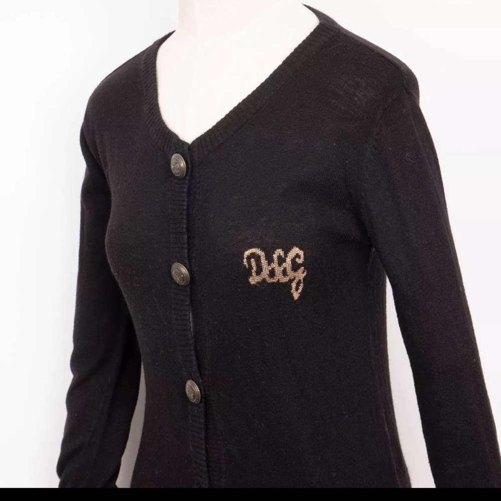 Dolce & Gabbana Vintage ButtonUp V-Neck Tight Knit Cotton Cardigan M $789 - Picture 9 of 14
